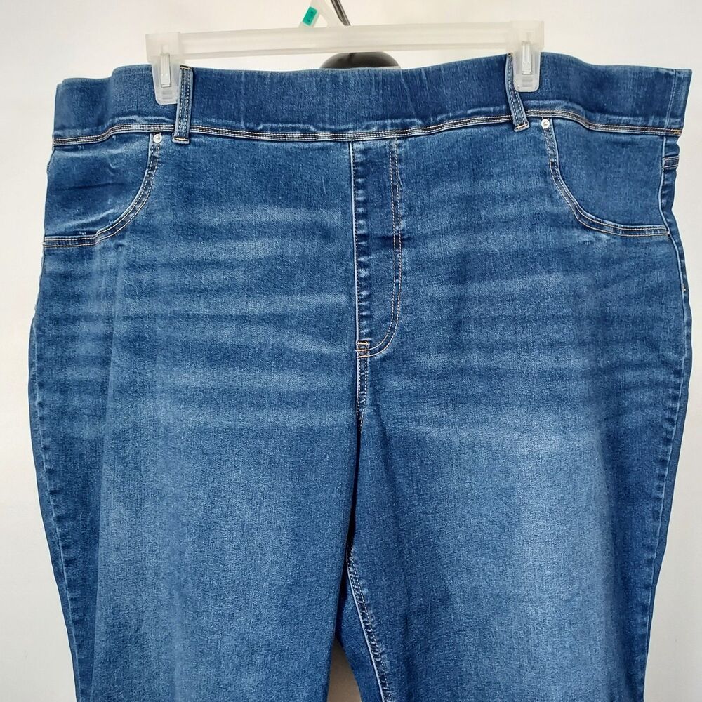 Terra & Sky Women's Plus Size 4X Blue Jean Denim Jegging Pull On Stretch - Picture 3 of 13